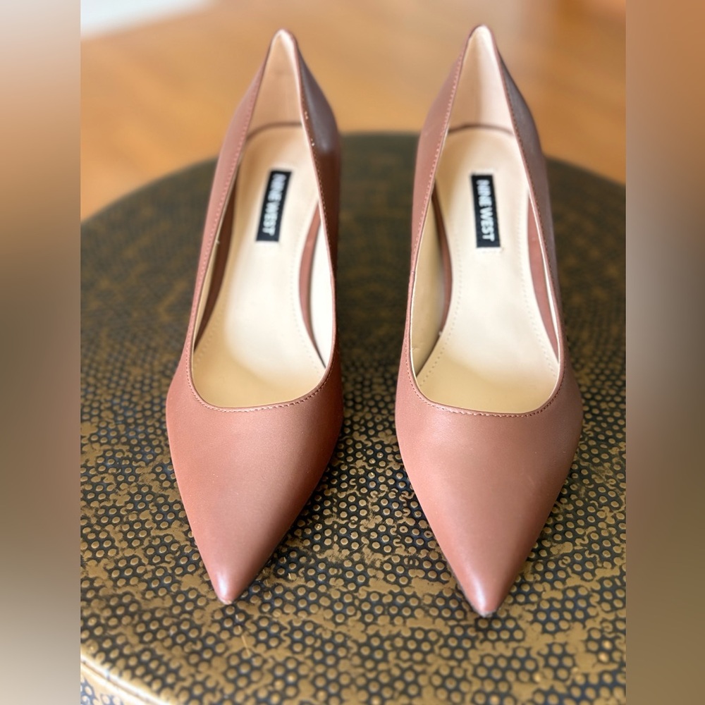 Nine West Brown High Heel Pumps with Pointed Toe